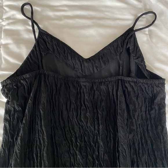 VINTAGE BLACK TEXTURED MINI DRESS - Picture 5 of 8
